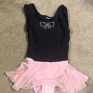 Black and Pink Kids Costume with Bow Detail. Size medium